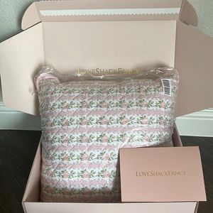 BRAND NEW love shack fancy quilted throw pillow